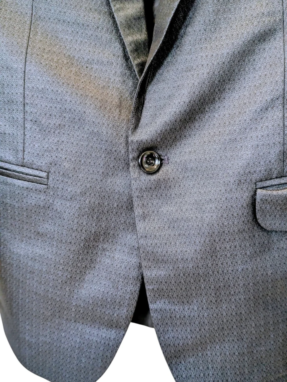 Men's Formal Charcoal Metallic Grey Slim Fit 2 Piece Suit Set Xl